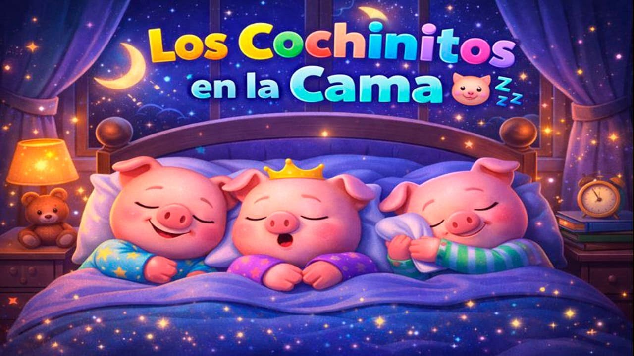 🎵 Los Cochinitos ya están en la cama | Canción Infantil Animada 3D 🐷💤