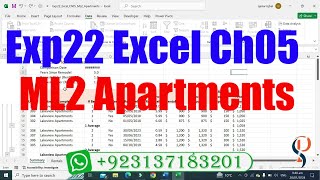 Exp22_Excel_Ch05_ML2_Apartments | Exp22 Excel Ch05 ML2 Apartments | Exp22 Excel | @PearsonSolution