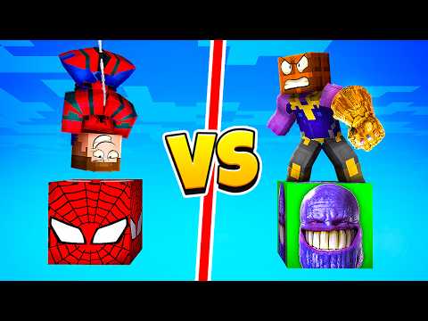 Видео: Супергеройская БИТВА: ЧЕЛОВЕК ПАУК Лаки Блок vs ТАНОС ЛакиБлок в Майнкрафт!
