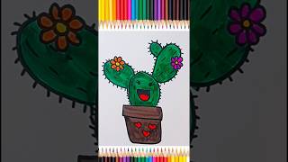 Cute Cactus Plant Drawing 🌵 #howtodraw #viralshorts #easydrawing