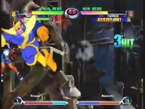 MvC2: Thanos FSD to Charlie Somersault Popup Combo