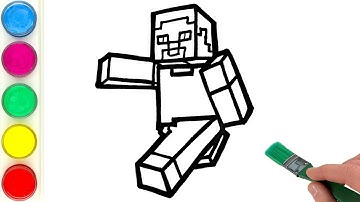 Steve Minecraft Drawing, Painting and Coloring for Kids & Toddlers | Kids