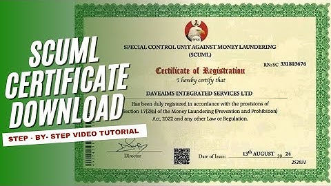 SCUML CERTIFICATE APPLICATION MADE EASY! - How to Register and Download E-certificate with Barcode -