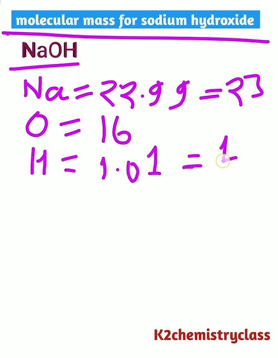 Molar Mass/molecular Mass/molecular Weight For NaOH (sodium, 52% OFF