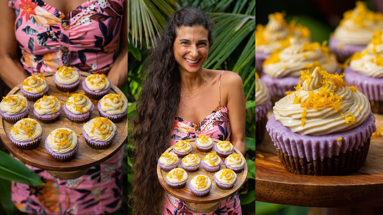 Raw Vegan Mini Cheesecake Desserts 🧁 Orange Lavender Cupcakes 🍊Easy, No-Bake, Healthy & Dairy-free ✨