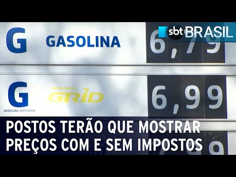 Postos terão que mostrar preços dos combustíveis com e sem impostos | SBT Brasil (07/07/22)