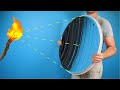 Огромное самодельное вогнутое зеркало прожигает предметы!