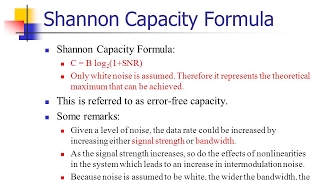 Shannon capacity(NOISY CHANNEL), Nyquist bit rate (NOISELESS)