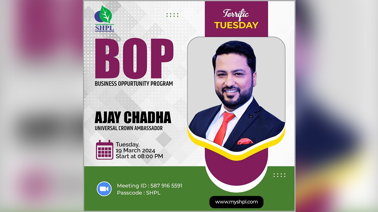 BUSINESSS OPPORTUNITY PROGRAM BY AJAY CHADHA, UCA - YouTube