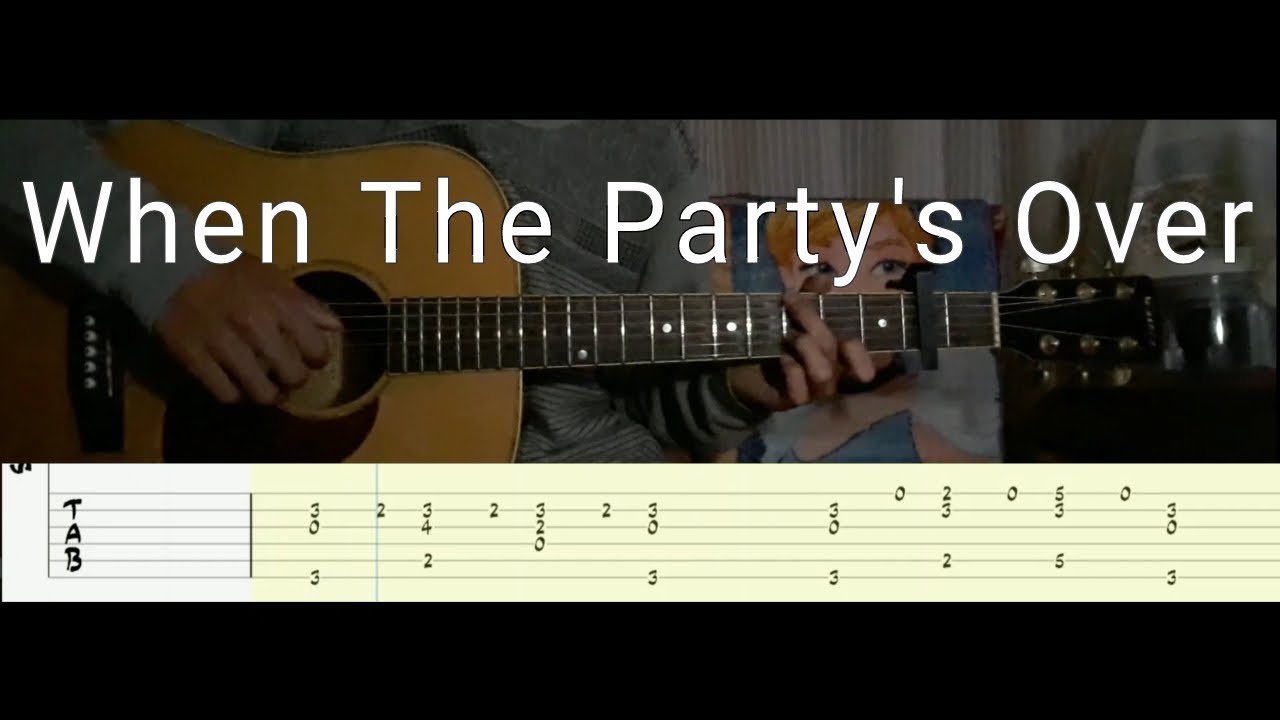 When the party s over fingerstyle guitar tab billie eilish
