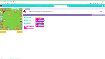 Code org 2019 Lesson 2  Programming with Angry Birds puzzle 11