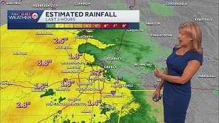 Strong stroms and heavy rain move across region