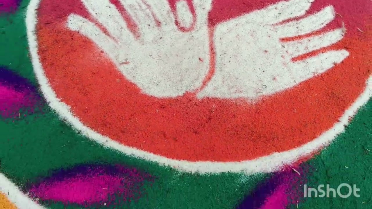 महिला बचत गट दशसूत्री रांगोळी 👌🫣#trending #art #viral 