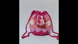 طريقة عمل شنطة بالكروشية بقاعدة دائريه \\How to make acrochet bag \\