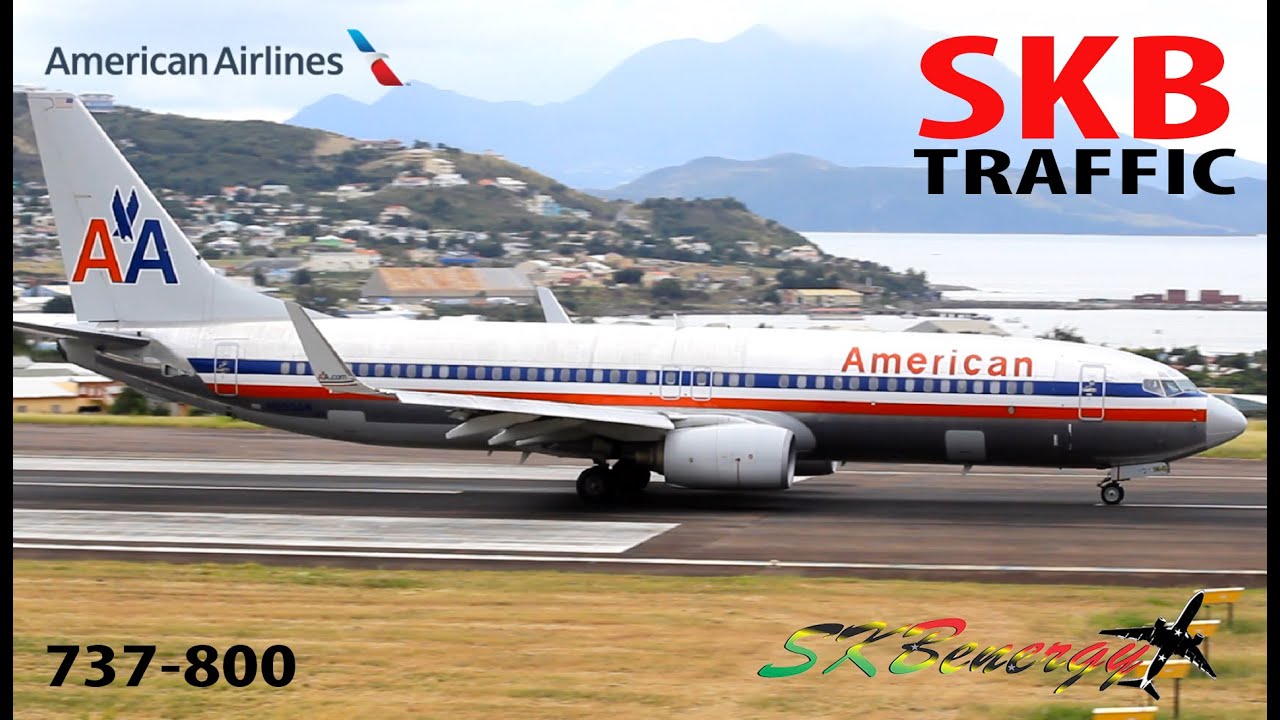 American Airlines 737-800 early morning departure to Miami @ St. Kitts R.L.B Int'l Airport - YouTube