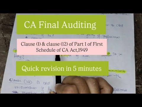 CA Final Auditing | Professional ethics revision | Clause (1) & Clause ...