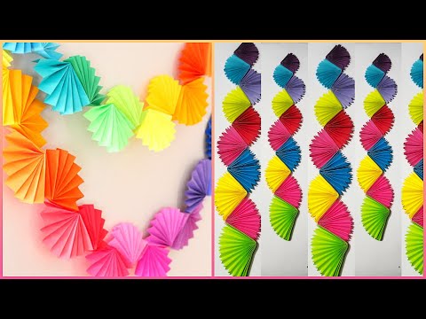 Rainbow Garland for Christmas decoration | Paper Streamer| Jhalar Making| Paper Craft ideas