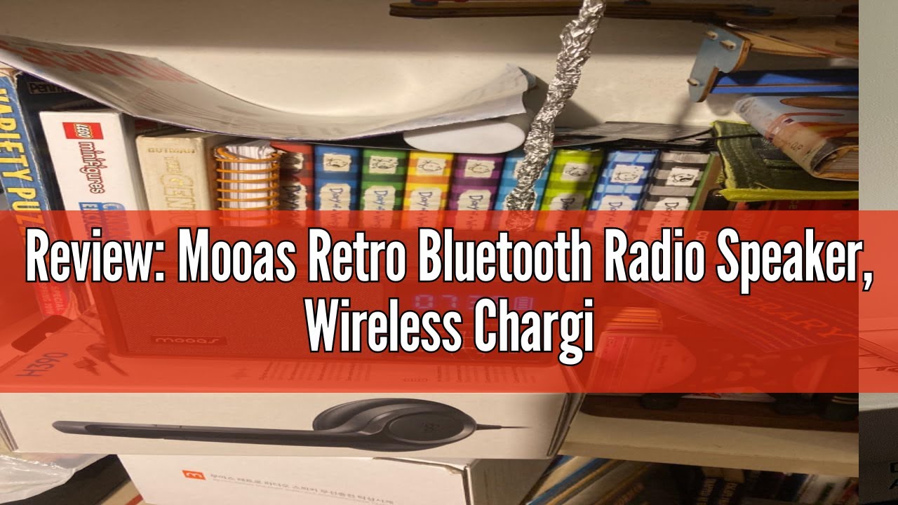 Mooas Retro Bluetooth Radio Speaker - Vintage Desk Clock With Wireless Charging
