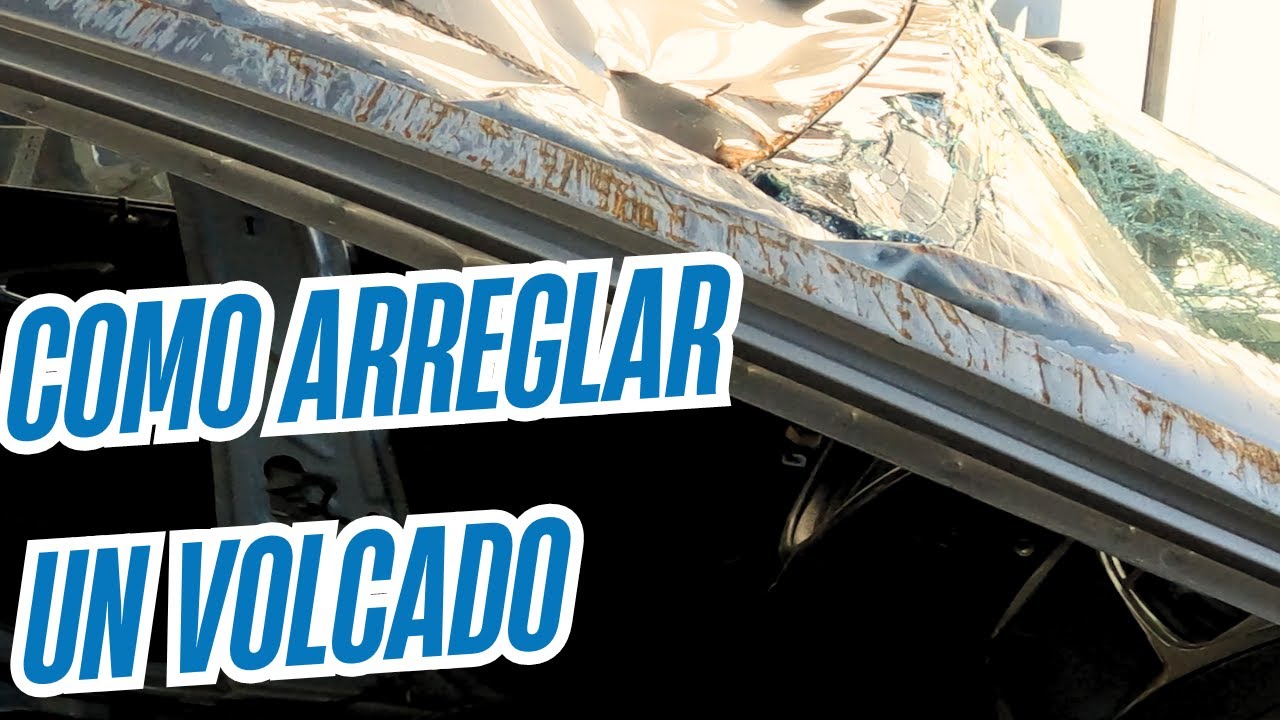 Herramientas para reparar un automóvil Chevrolet volcado