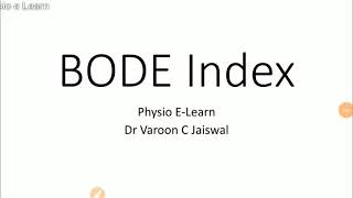 BODE index for COPD