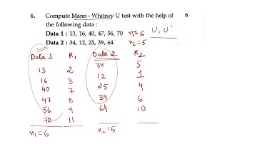 Mann Whitney U Numerical- MPC-006 Important Questions June 2019 Paper/ Assignment