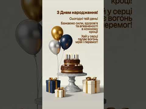 З Днем народження! 🎉 Коротке привітання у відеолистівці