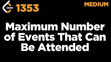 1353 Maximum Number of Events That Can Be Attended | LeetCode
