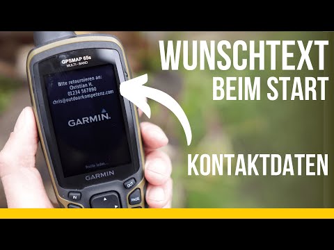 Kontaktdaten beim Start | Garmin Outdoor GPS | Wunschtext am Startbildschirm anzeigen