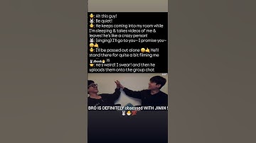 Bro is JIMIN obsessed!!🐰🐣 #bts #jikooklovers #kpop #jungkook #jimin #jikook #kookmin #jikookbusan
