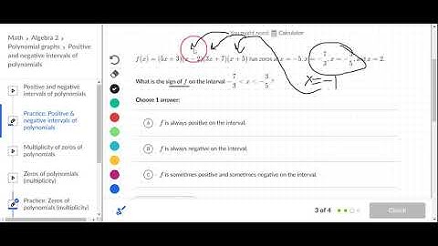 Positive & negative intervals of polynomials