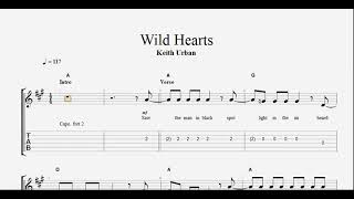 Wild Hearts by Keith Urban - Guitar Play Along with Tab