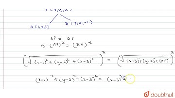 Find the equation of the set of points which are equidistant from the points `(1,2,3) and (3,2,-1)`.
