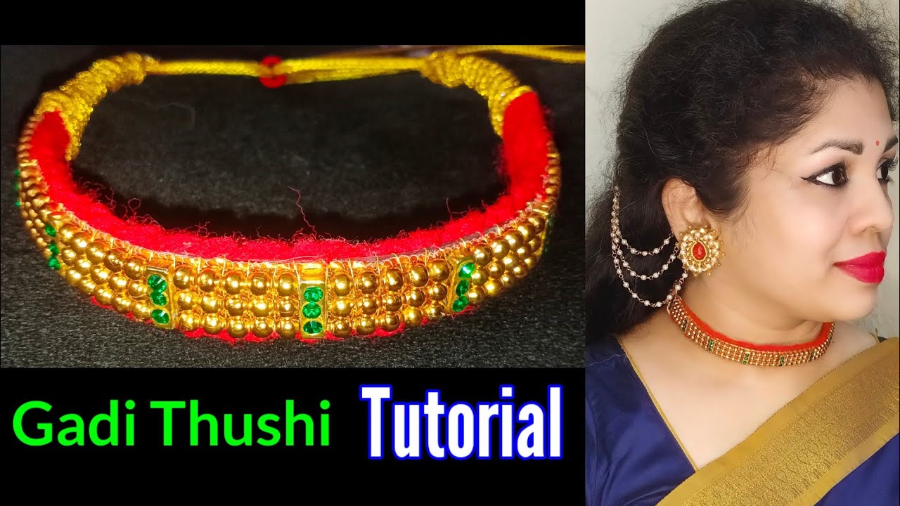 DIY Maharashtrian Gadi Thushi | Kolhapuri Thushi Making at home | Marathi | Rajasthani Kanti making