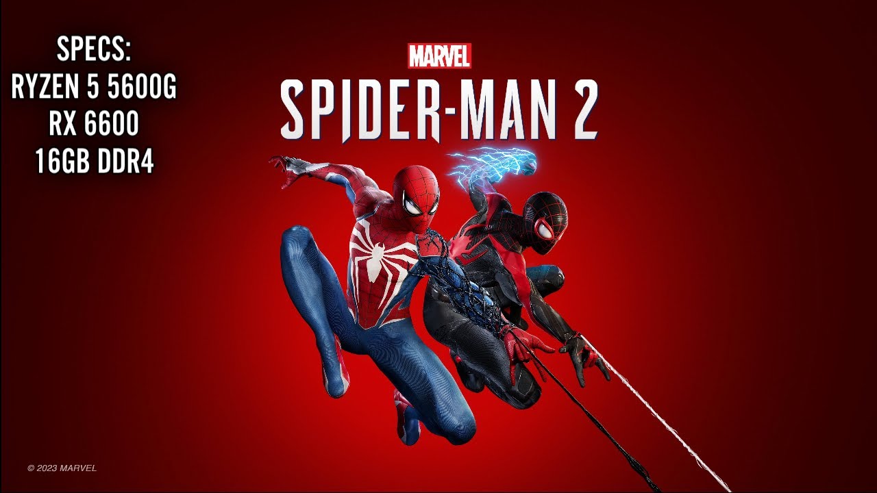 Red Rx Spider Character Spider-man 2 Ryzen 5 5600G RX 6600 - CMTG (currently undervolted) - YouTube