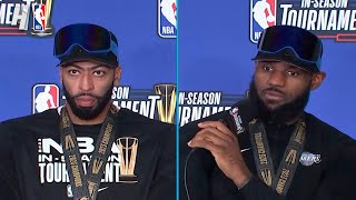 LeBron James \& Anthony Davis talks 2023 In-Season Tournament WIN, FULL Postgame Interview