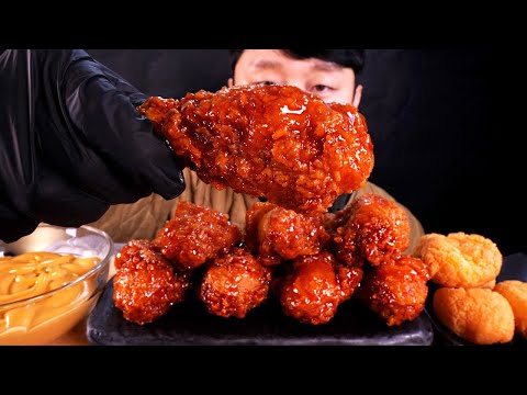 ASMR BBQ Seasoned Spicy Chicken Drumsticks / BBQ시크릿양념닭다리치킨 ASMR