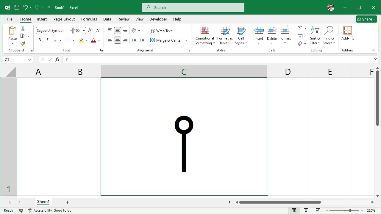 How to Insert the VERTICAL LINE WITH CIRCLE ABOVE Symbol in Excel - YouTube