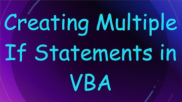Creating Multiple If Statements in VBA