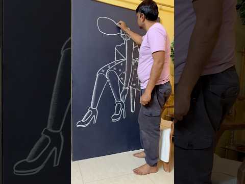 How to draw girl sitting on chair 🪑 #art #drawing #shortvideo