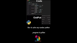 How to slove  any number pattern program in python || python community