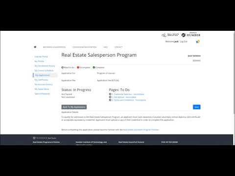 Real Estate Salesperson Program Pre-Registration Phase Application Walkthrough