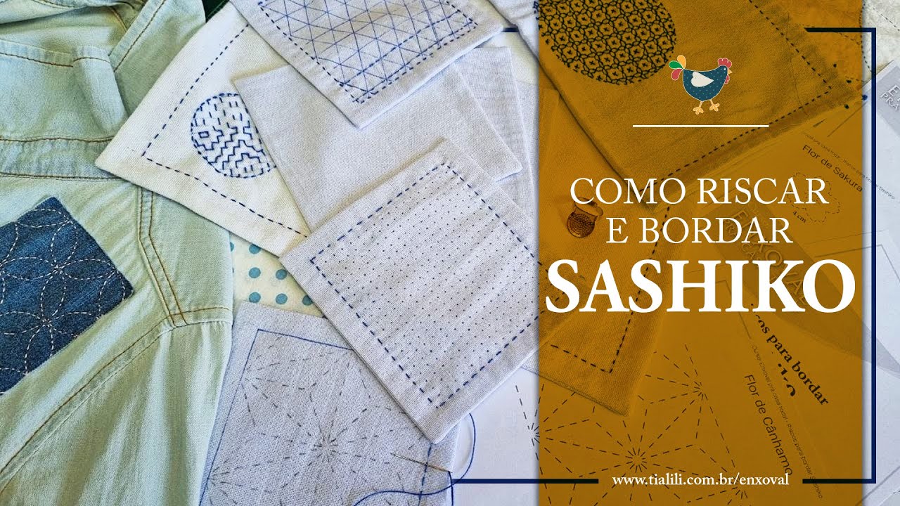 Como transferir risco de bordado Sashiko para o tecido! Veja como ...