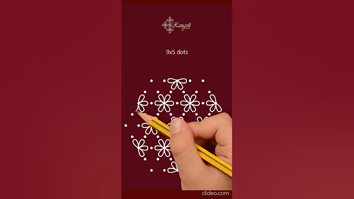 Very Simple Rangoli Designs with 9X5 Dots | Kolam with Dots | 9 Dots Muggulu Designs | Easy Rangoli