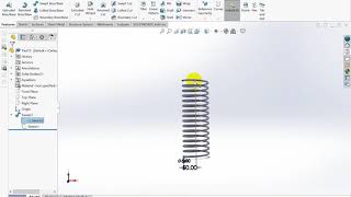 Variable size spring in SolidWorks