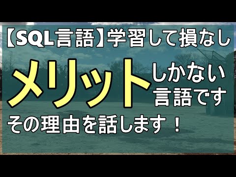 【SQL言語】メリットしかない言語です。その理由を説明します。