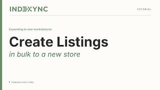 Bulk create marketplace listings on Indexync