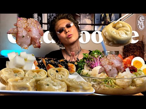 【Vlog asmr】【冷麺】【韓国料理】暑い日は刺身冷麺！！この夏を乗り切る相棒を紹介しようじゃないかー（友達にtatoo入れてもらいいったよvlog）