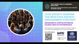 WHA79 Side-Event: WHO Civil Society Engagement Strategy, Geneva, 20 May 2026