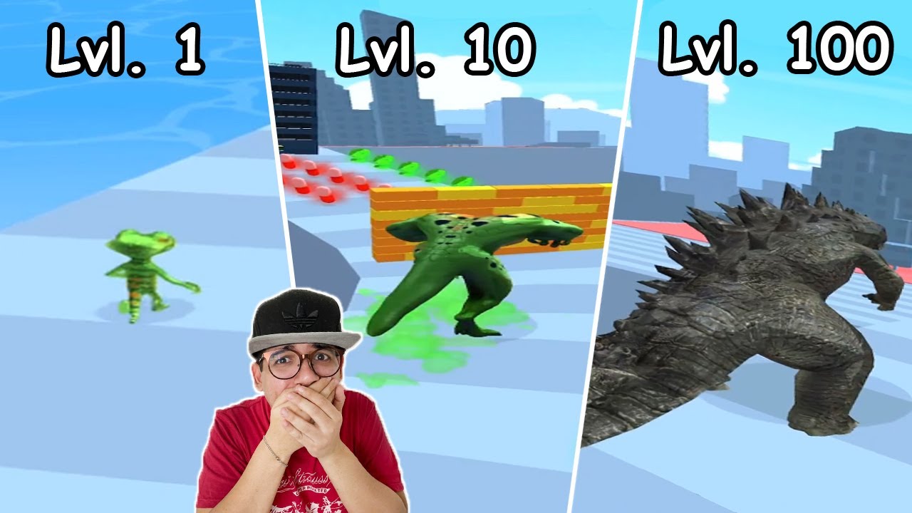 EVOLUA O MINI LAGARTO ATÉ VIRAR UM GODZILLA!! - Kaiju Run (jogos de celular)