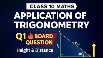 Q1🔥 Application of Trigonometry Class 10 | Height & Distance#ApplicationOfTrigonometry #class10math